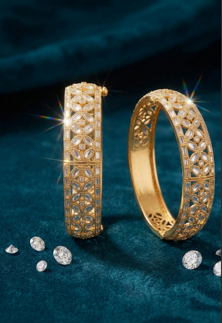 Gold-Plated Filigree Bangle Pair